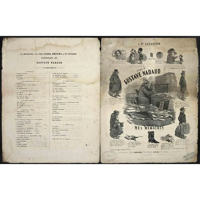 Cham, Album Gustave Nadaud-Mes Mémoires, Lithograph, Mid-19th Century For Sale - Image 3 of 3