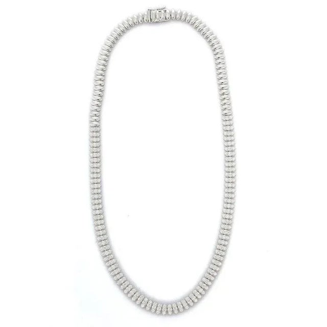 Not Yet Made - Made To Order Estate 8.27 CTW Radiant Diamond Necklace in 18k White Gold for Women For Sale - Image 5 of 11