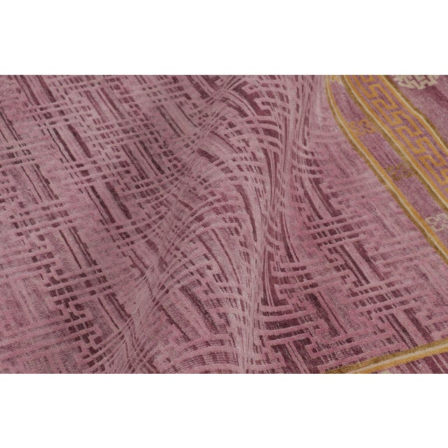 Textile Rug & Kilim’s Samarkand-Inspired Rug in Purple With Classic Geometric Patterns For Sale - Image 7 of 8