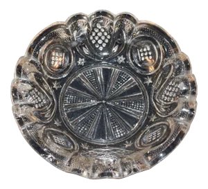 Eapg Fluted Rim Pressed Glass Bowl