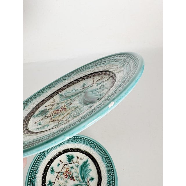 Majolica Plates, France, 19th Century, Set of 5 For Sale - Image 12 of 14