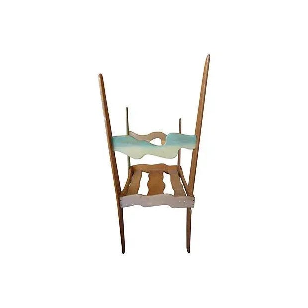 Modern Modernist Sculptural Wooden Bench Seat For Sale - Image 3 of 5