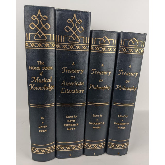 Textile Vintage Blue & Gold Gilt Prentice-Hall Library Books, 1954–55 – Set of 4 For Sale - Image 7 of 13