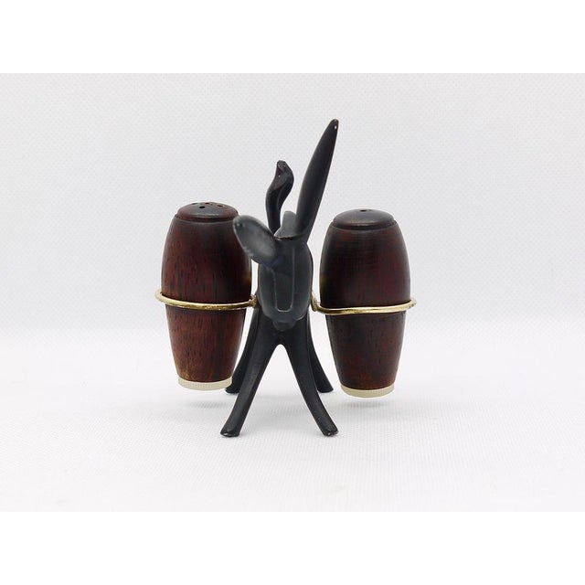 Donkey Salt and Pepper Shakers with Holder by Walter Bosse for Hertha Baller, Austria, 1950s, Set of 3 For Sale - Image 6 of 13