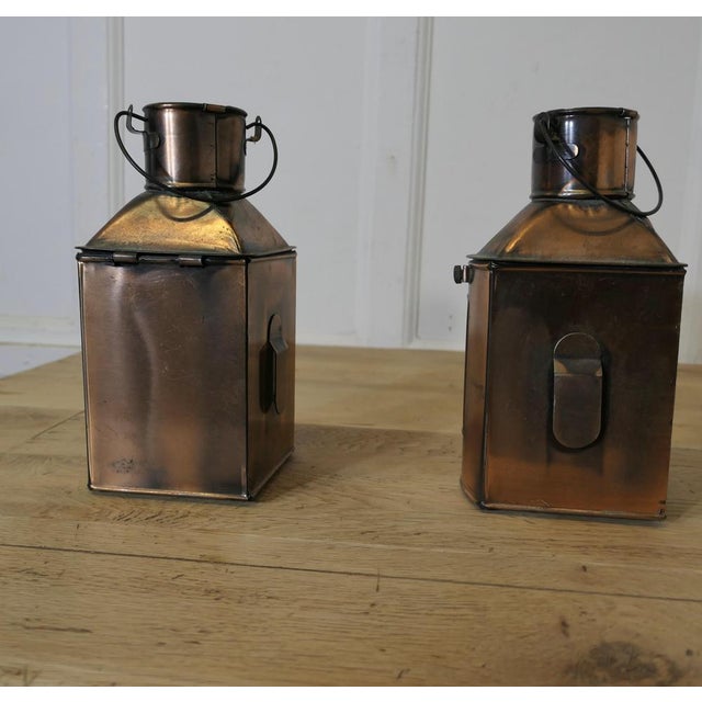 1930s Ships Copper Port and Starboard Lights, 1930s, Set of 2 For Sale - Image 5 of 10
