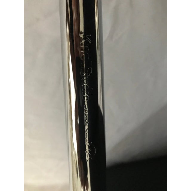 Knoll Studios Ludwig Mies Van Der Rohe's Brno Tubular Chair Original Charcoal Fabric For Sale In Miami - Image 6 of 8