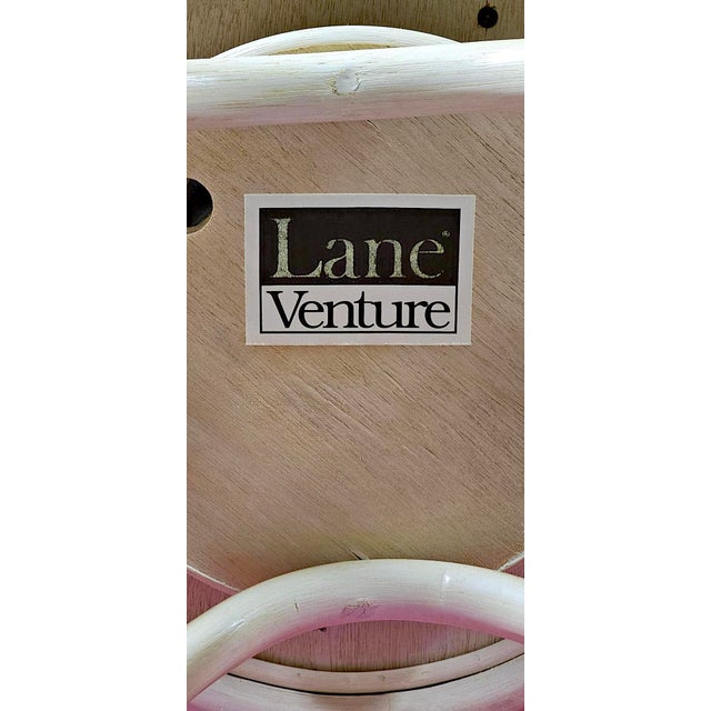 Set of Four Lane Venture "Tradewinds" Swivel Rattan Bar Stools For Sale - Image 12 of 14