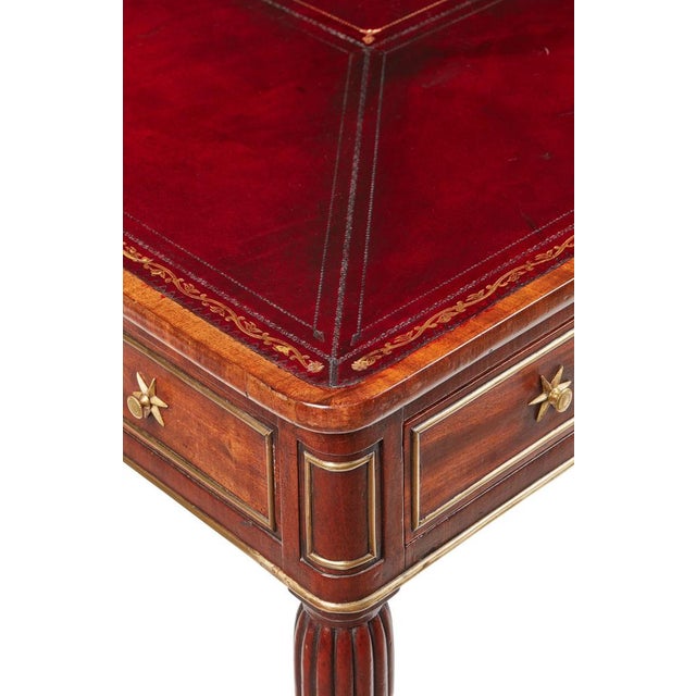 Regency Mahogany and Brass Partners Writing Table, 1815 For Sale - Image 11 of 15