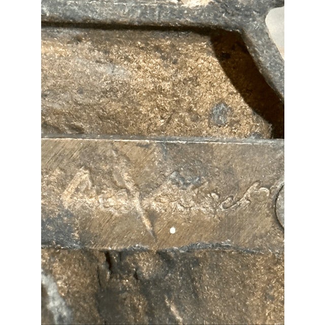 Antique 1920s Signed Oscar Bach Cast Brass Two Arm Wall Sconce For Sale In Pittsburgh - Image 6 of 7