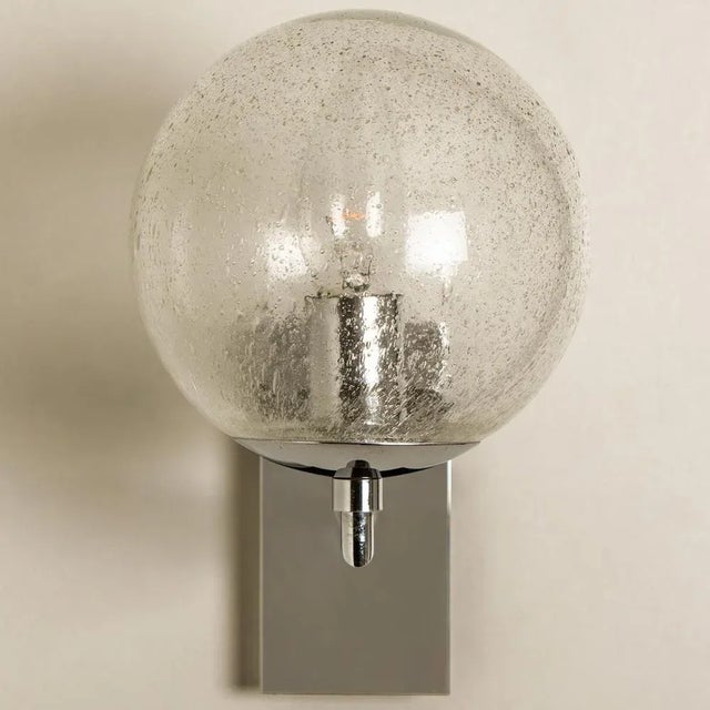 Bubble Glass and Chrome Wall Lights from Doria Leuchten, 1960s, Set of 2 For Sale - Image 3 of 13