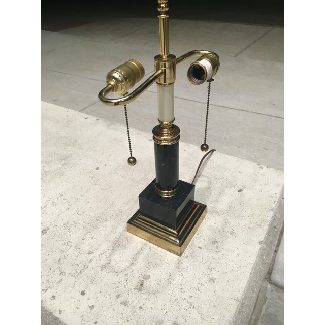 Metal Postmodern Black Marble & Brass Desk Lamp For Sale - Image 7 of 13