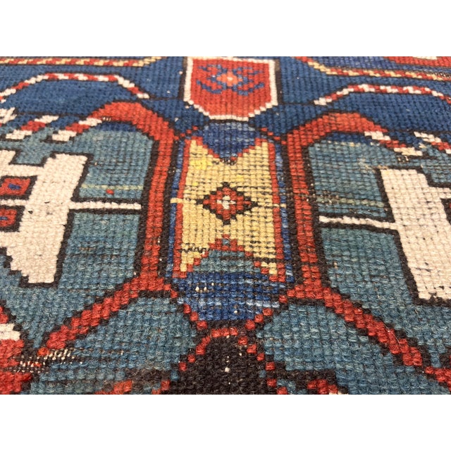 Red Antique Caucasian Kazak Rug 3'6" X 5’8" For Sale - Image 8 of 8