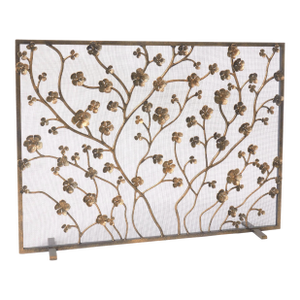 Aged Gold Primrose Garden Fireplace Screen
