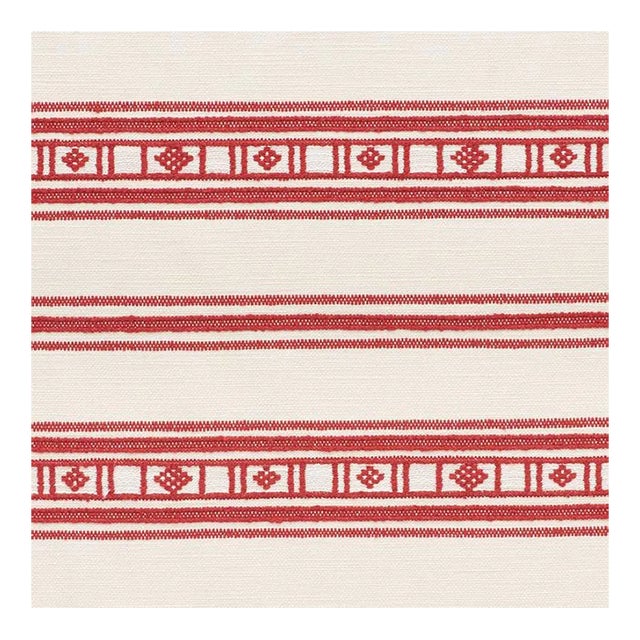 Sample - Schumacher Buena Vista Fabric in Red For Sale