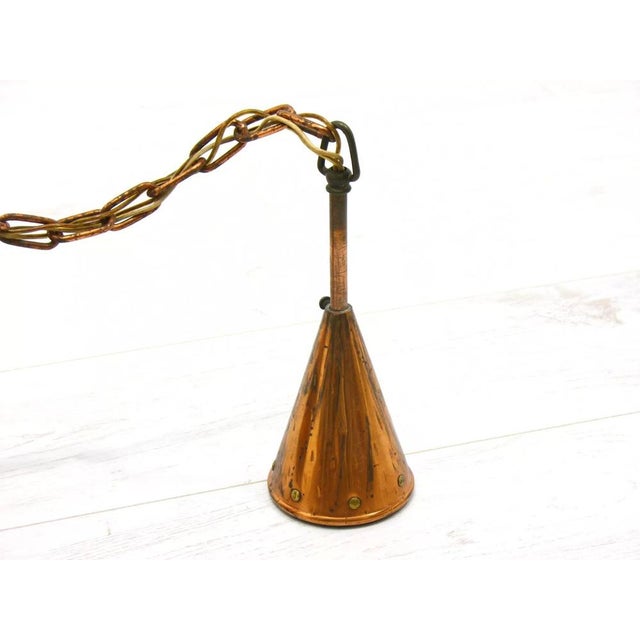 Danish Hanging Lamp in the Form of a Copper Cone, 1970s For Sale - Image 9 of 15