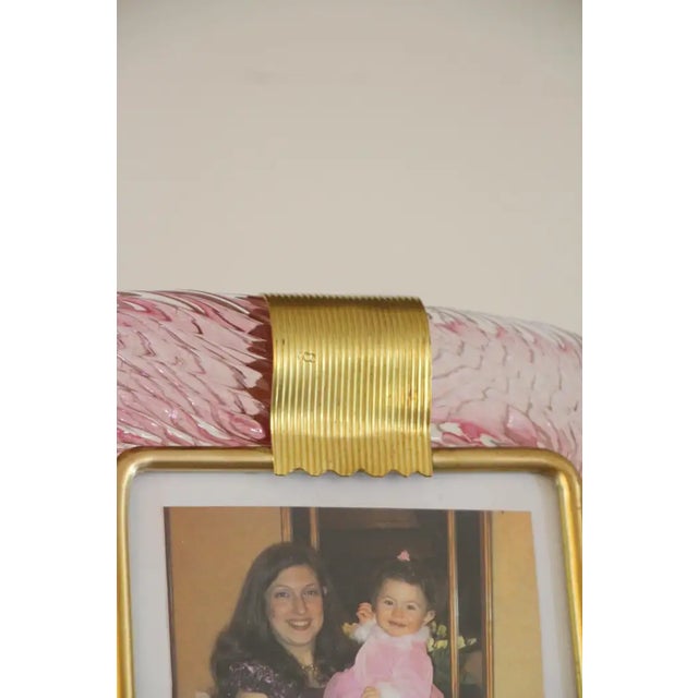 Pink Twisted Murano Glass and Brass Photo Frame from Barovier & Toso, 2000s For Sale - Image 9 of 18