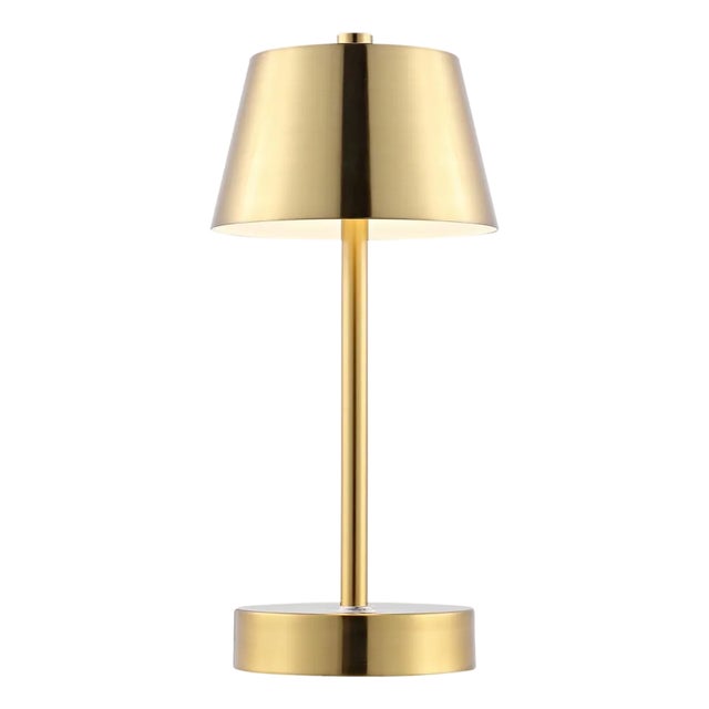 Laita Rechargeable Led Table in Brass For Sale