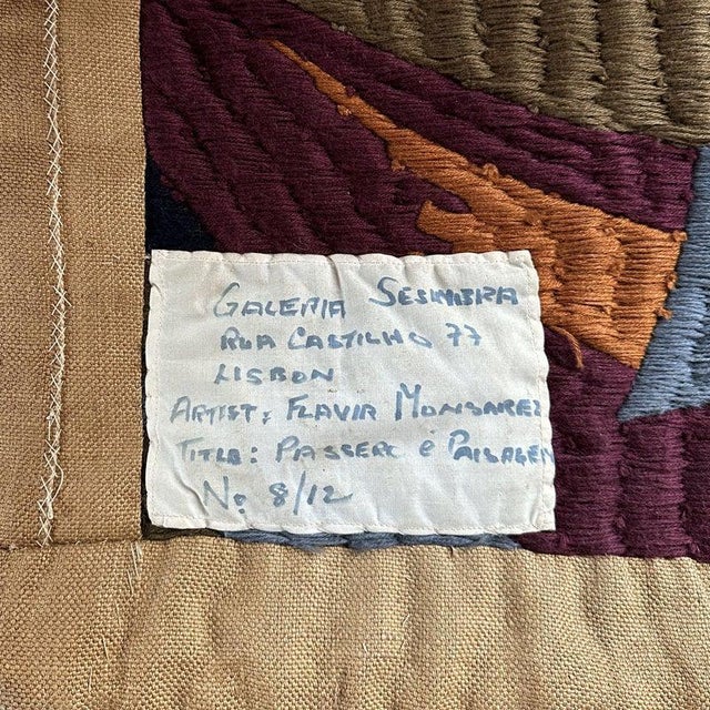 Abstract Tapestry in Wool by Maria Flavia De Monsaraz, Lisbon, 1970 For Sale - Image 12 of 14