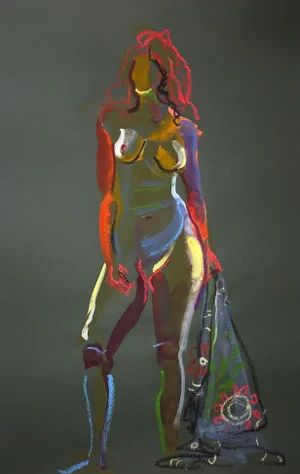 Nude #1590 Mixed Media Painting by Gretchen Kelly