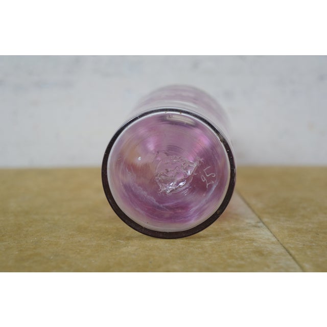 Antique Bohemian Cranberry Art Glass Liquor Wine Decanter Bottle 10" For Sale - Image 6 of 16