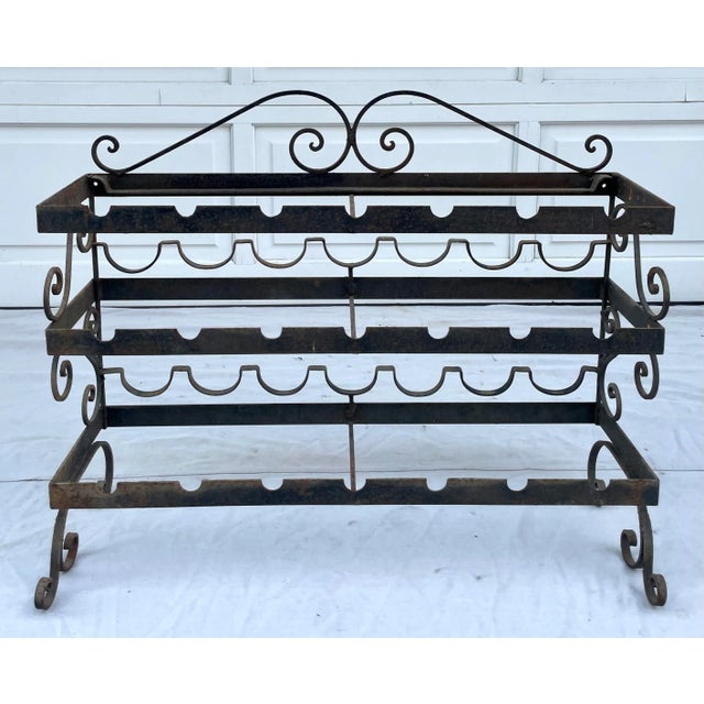 Vintage Rustic Iron Indoor/Outdoor Wine Rack For Sale - Image 11 of 11