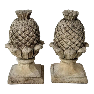 Italian Garden Stone Statuary Pineapple Finials or Copings - Individually Priced