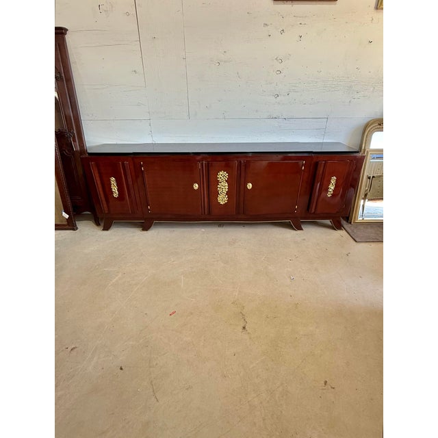 1930s Masterpiece French Art Deco Rosewood Sideboard Sign by Jules Leleu 1930s For Sale - Image 5 of 12