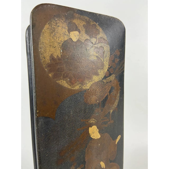 Black Antique Japanese Lacquer Box For Sale - Image 8 of 11
