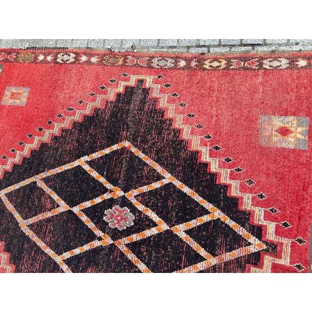 Textile Long Moroccan Tribal Rug, 1940s For Sale - Image 7 of 18