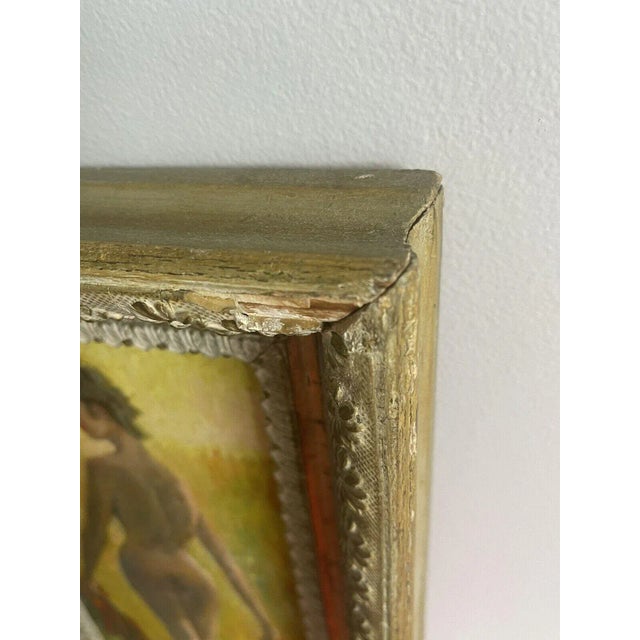 Mid 20th Century Impressionist Style Figurative Female Nude in a Field of Flowers Painting, Framed For Sale In West Palm - Image 6 of 6