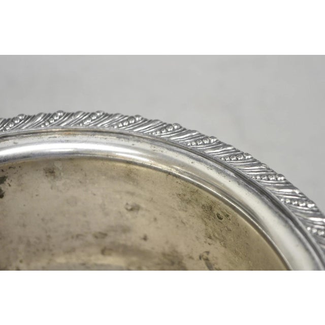 Vintage English Regency Style Silver Plated Low Champagne Chiller Ice Bucket For Sale - Image 9 of 16