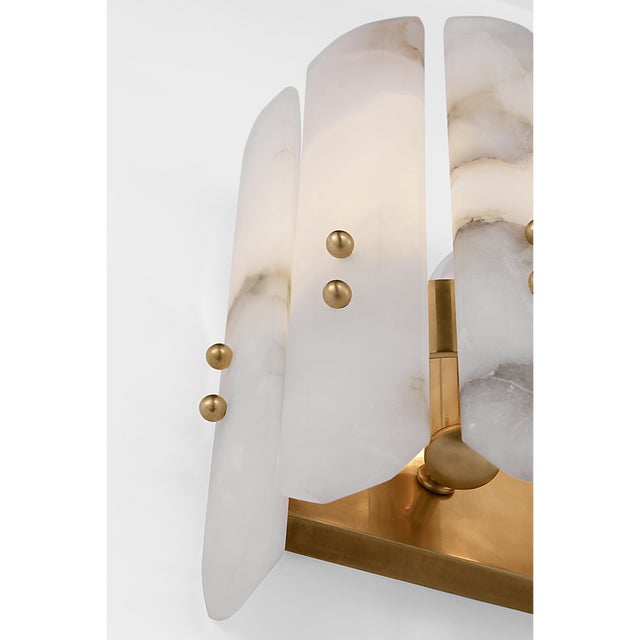 Visual Comfort AERIN for Visual Comfort Signature Bonnington Wall Sconce in Hand-Rubbed Antique Brass with Alabaster For Sale - Image 4 of 8