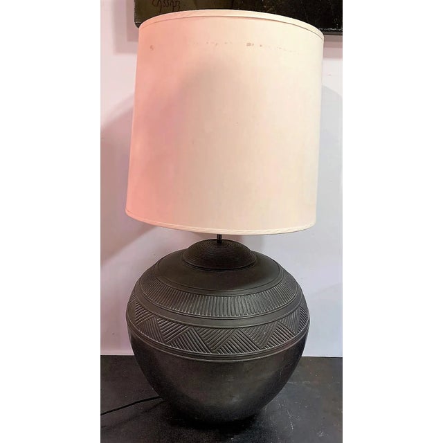 Ceramic Inca Table Lamp, 1980s For Sale - Image 4 of 4