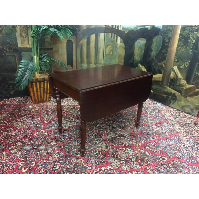 Antique Drop Leaf Table, Walnut Table For Sale - Image 4 of 10