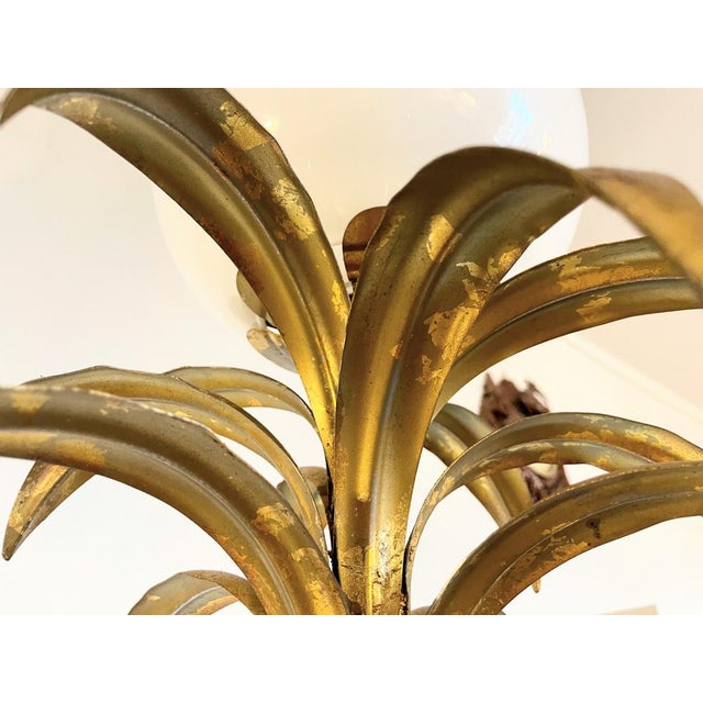 Large Floor Lamp with Pineapple in Gilded Metal, 1970s For Sale - Image 10 of 14