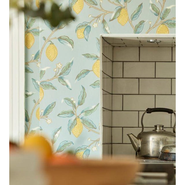 Lemon Tree Wallpaper Cream Sample Chairish