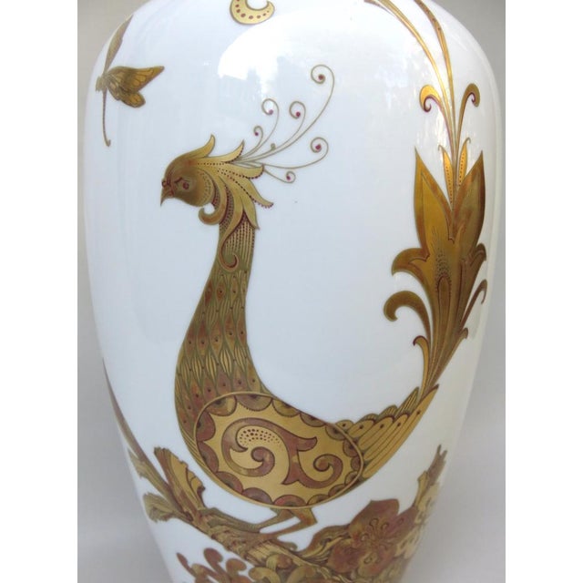 White Gold Porcelain Serenade Floor Vase from Ak Emperor, W. Germany, 1970s For Sale - Image 13 of 18