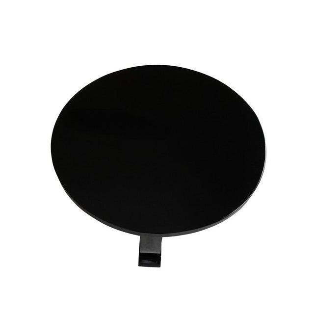 Art Deco Round Pedestal Black Lacquer Table, 1930s For Sale - Image 6 of 12