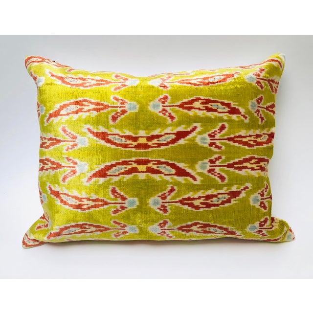 Mediterranean Silk Velvet Ikat PIllow For Sale - Image 3 of 3