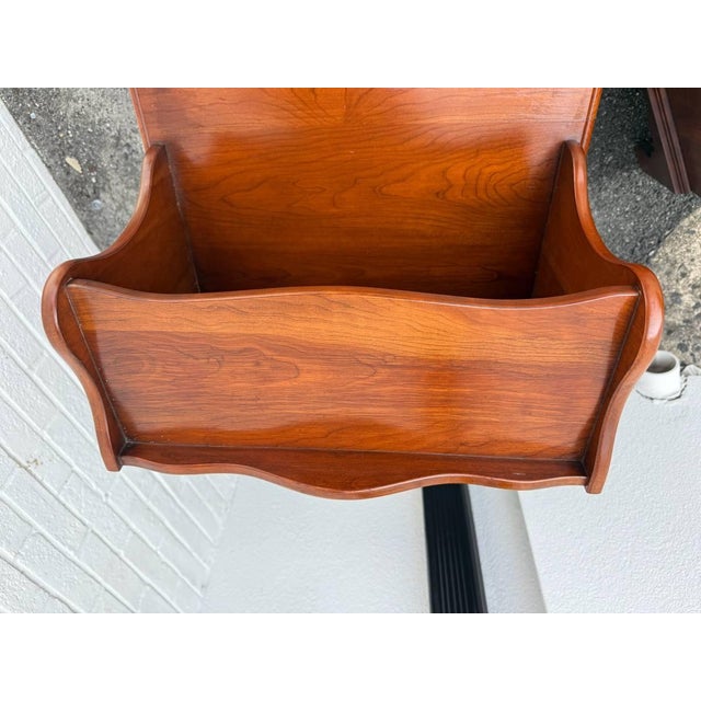 Henkel Harris Pair of Chippendale Style Vintage Solid Cherry Wood Nightstands by Henkel Harris For Sale - Image 4 of 17