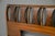 A mid century modern king size walnut and rosewood headboard with curved details made by Kent Coffey Perspecta....