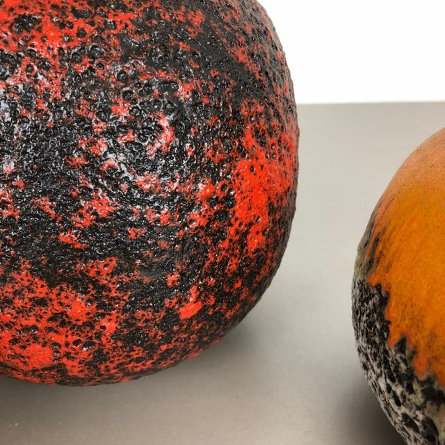 Mid-Century Modern Vintage German Fat Lava Vases from Scheurich, Set of 3 For Sale - Image 3 of 18
