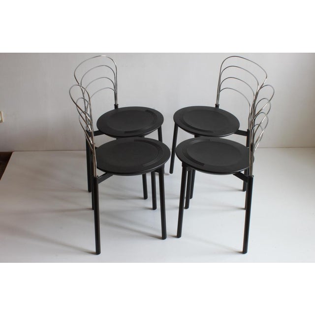 Italian Delfina Dining Chairs by Giuseppe Raimondi for Tetide, 1987, Set of 4 For Sale - Image 7 of 14
