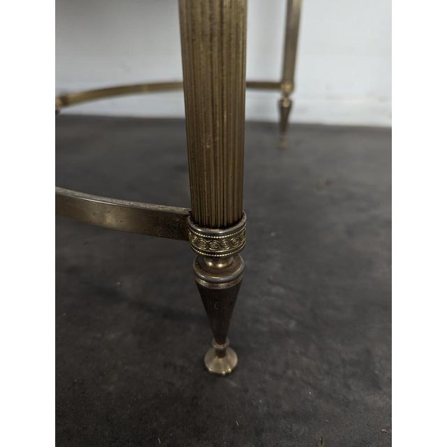 Neoclassical Coffee Table in Brass and Black Glass, 1960s For Sale - Image 6 of 9