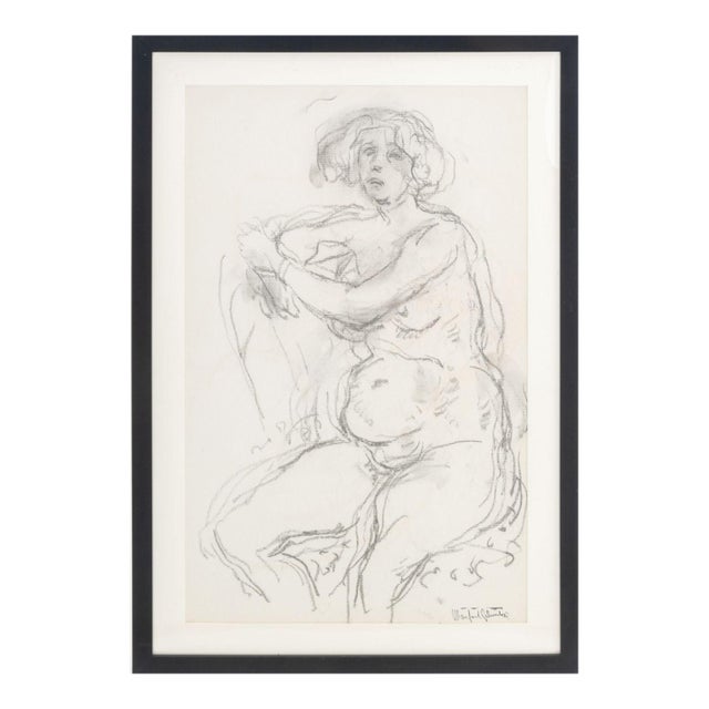 Manfred Schwartz Nude Woman Study Charcoal For Sale
