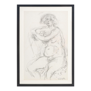 Manfred Schwartz Nude Woman Study Charcoal