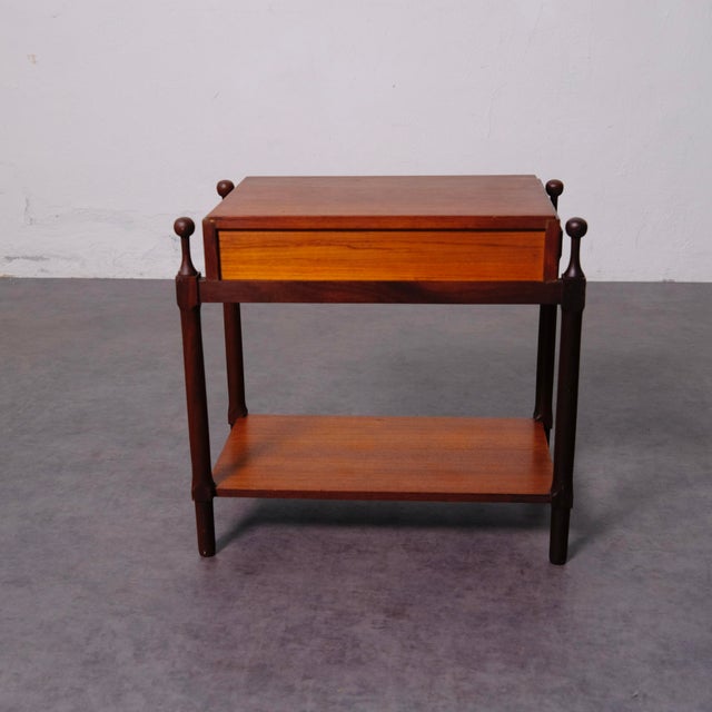 Vintage Italia Teak Bedside Table by Fratelli Proserpio, 1950s For Sale - Image 15 of 16
