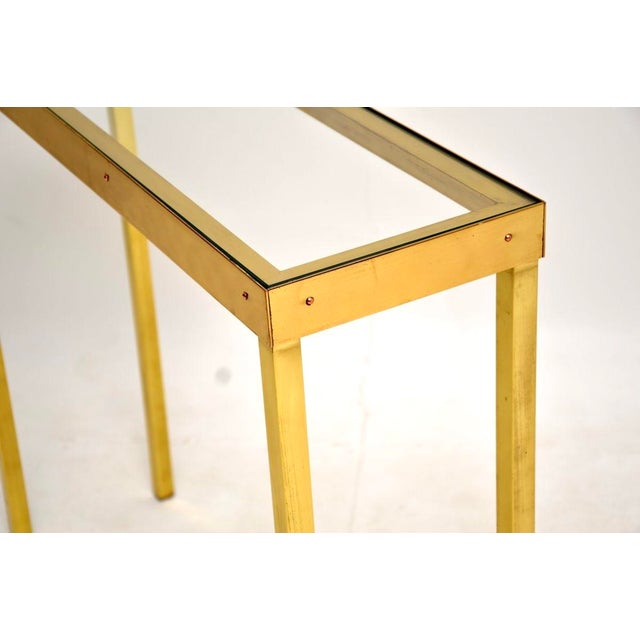 Vintage Brass and Glass Console Table, 1970s For Sale - Image 6 of 7