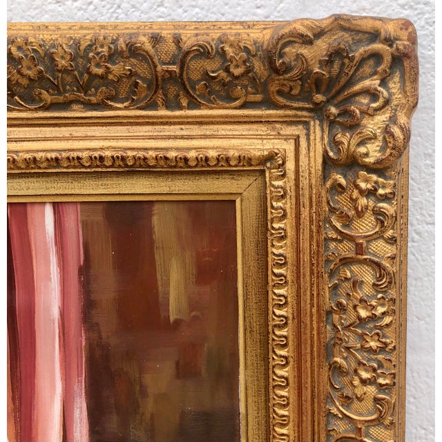 Wood P. Mozah 20th Century Oil Painting, Still Life, Spring Flowers, Ornate Gold Frame For Sale - Image 7 of 15