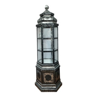Ornate Metal and Glass Showcase For Sale